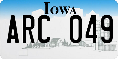 IA license plate ARC049
