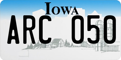 IA license plate ARC050