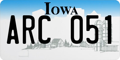 IA license plate ARC051