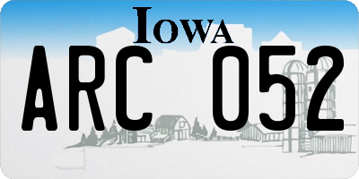 IA license plate ARC052