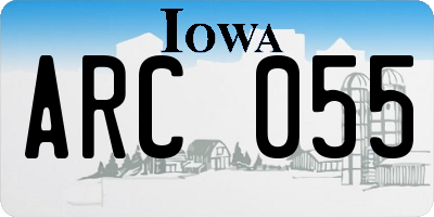 IA license plate ARC055