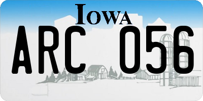 IA license plate ARC056
