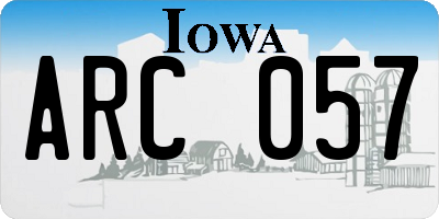 IA license plate ARC057