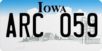IA license plate ARC059