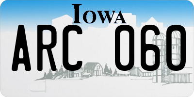 IA license plate ARC060