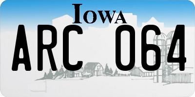 IA license plate ARC064