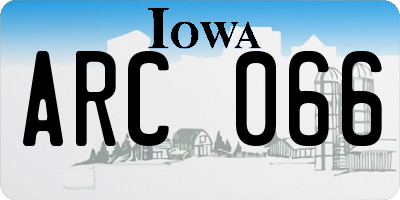 IA license plate ARC066