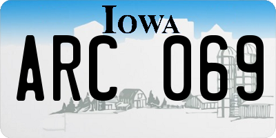 IA license plate ARC069