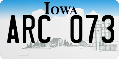 IA license plate ARC073