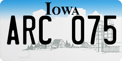 IA license plate ARC075