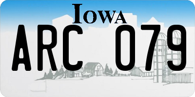 IA license plate ARC079