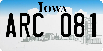 IA license plate ARC081