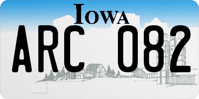 IA license plate ARC082