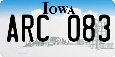 IA license plate ARC083