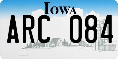 IA license plate ARC084