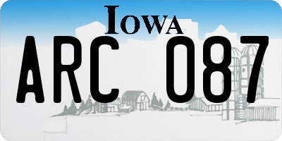 IA license plate ARC087