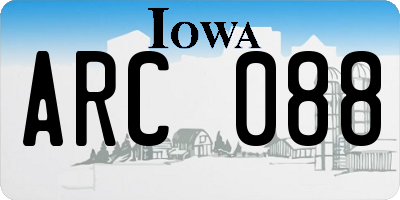 IA license plate ARC088