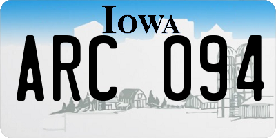 IA license plate ARC094