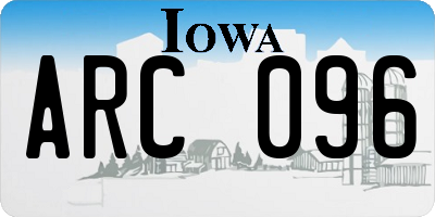 IA license plate ARC096