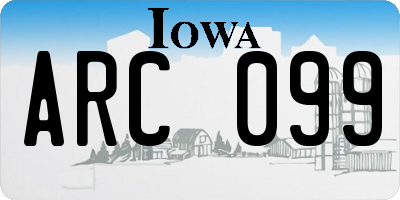 IA license plate ARC099