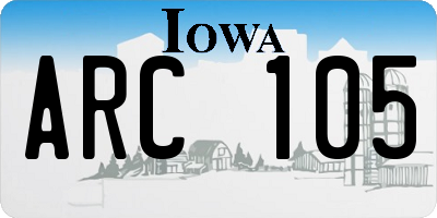 IA license plate ARC105