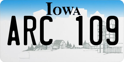 IA license plate ARC109