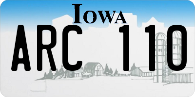 IA license plate ARC110