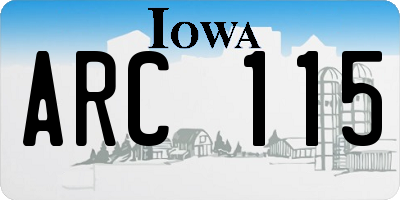 IA license plate ARC115