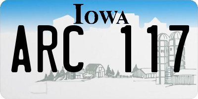 IA license plate ARC117