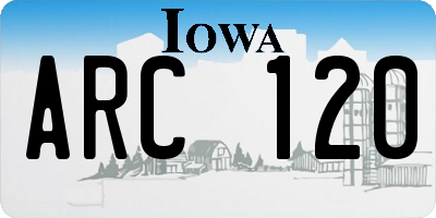IA license plate ARC120