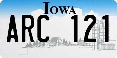 IA license plate ARC121