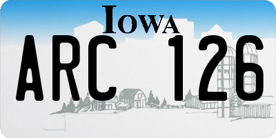 IA license plate ARC126