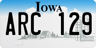 IA license plate ARC129