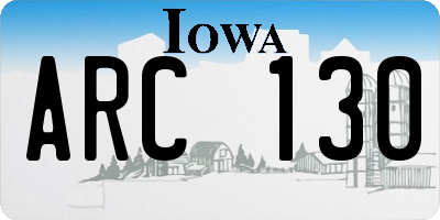 IA license plate ARC130