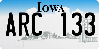 IA license plate ARC133