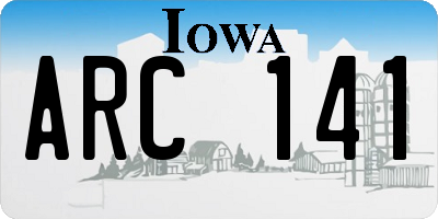 IA license plate ARC141