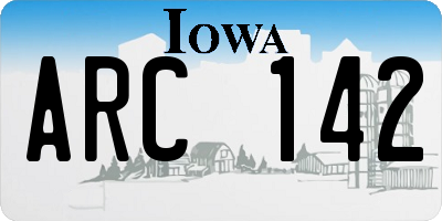 IA license plate ARC142