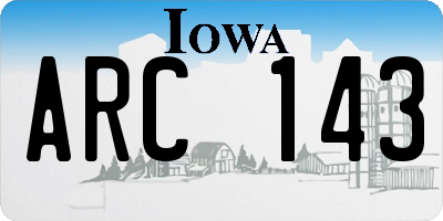 IA license plate ARC143