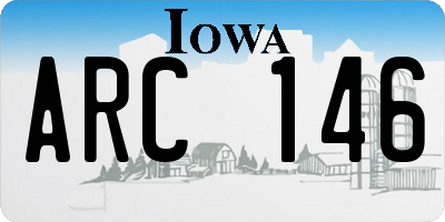 IA license plate ARC146