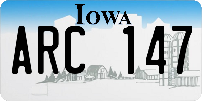 IA license plate ARC147