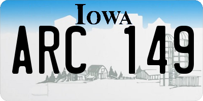 IA license plate ARC149