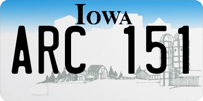 IA license plate ARC151