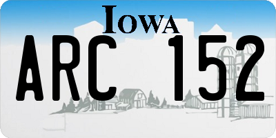 IA license plate ARC152
