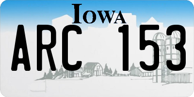 IA license plate ARC153