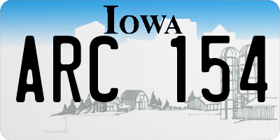 IA license plate ARC154