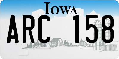 IA license plate ARC158