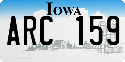 IA license plate ARC159