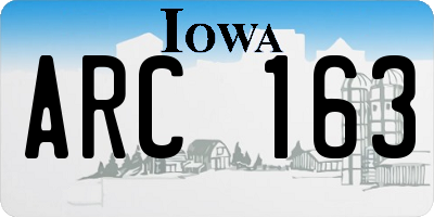 IA license plate ARC163
