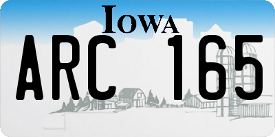 IA license plate ARC165