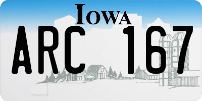 IA license plate ARC167